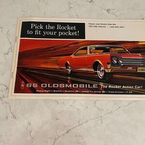 1965 Oldsmobile Pick The‎ Rocket To Fit Your Pocket! Cars Sales Brochure Catalog